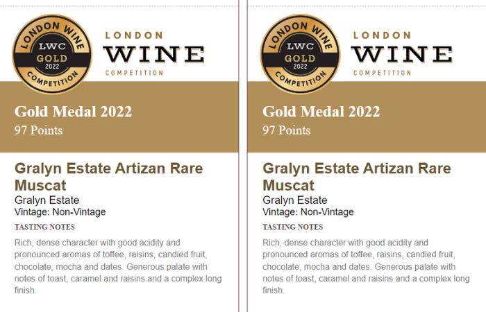 Gralyn Estate Artizan Rare Muscat,