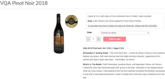VQA Pinot Noir
